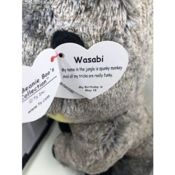 TY Beanie Baby Boos Wasabi the Baboon Monkey 2018 6”. Please Read - Picture 6 of 11